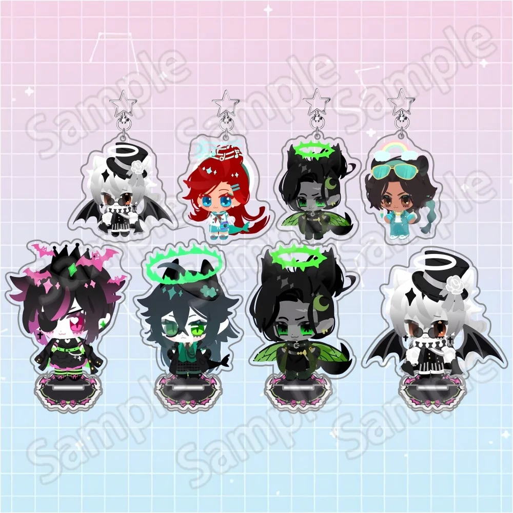 Twisted Wonderland Q Version Acrylic Stand Keychain Malleus Leona Lilia Idia Desktop Decor Collectible Tabletop Ornament Fan Gif