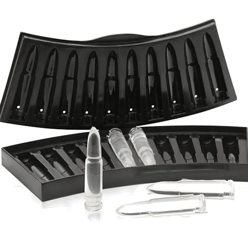 Gun Bullet Skull Ice Cube Maker DIY Bullet Ice Cube Tray Chocolate Mold Home Bar Accessories Whiskey Wine Ice Cream Tool