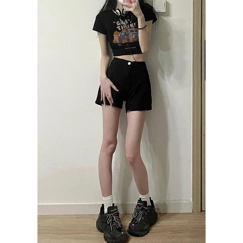 T-shirt americana retrò ort Sve Bla da donna Design dimagrante Sensuale ort Sle Pure Desire Top per donna