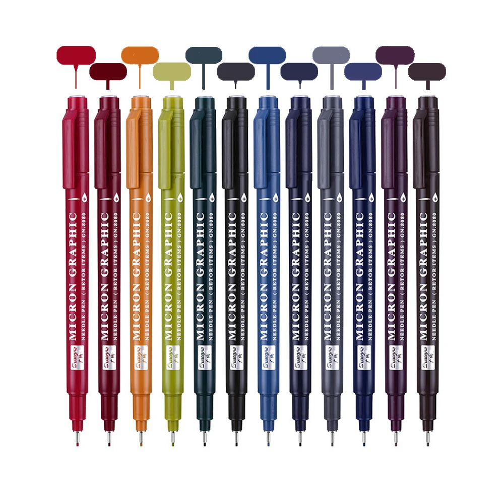 Micro-Line Pens, 0.5MM Felt Tip Drawing Pens, Anime Pens, Sketch Pens, Micro Pen, Colored Micro-tip Pens for Artists, Fineliner