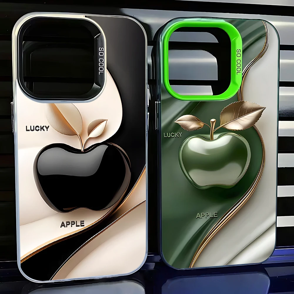 حافظة هاتف Happy Lucky Apple لهاتف iPhone 16e 16 15 14 13 12 11 mini Pro Max X XR XSMAX 8 7 Plus غطاء خلفي غير لامع مضاد للسقوط