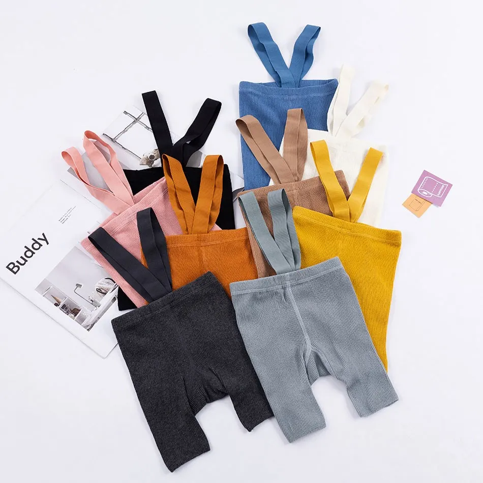 0-4 Years Infant Leggings Baby Ribbed Korean Bottoms Kids High Waist Clothes Boy Girl Casual Suspender Tights Comfort Pantyhose