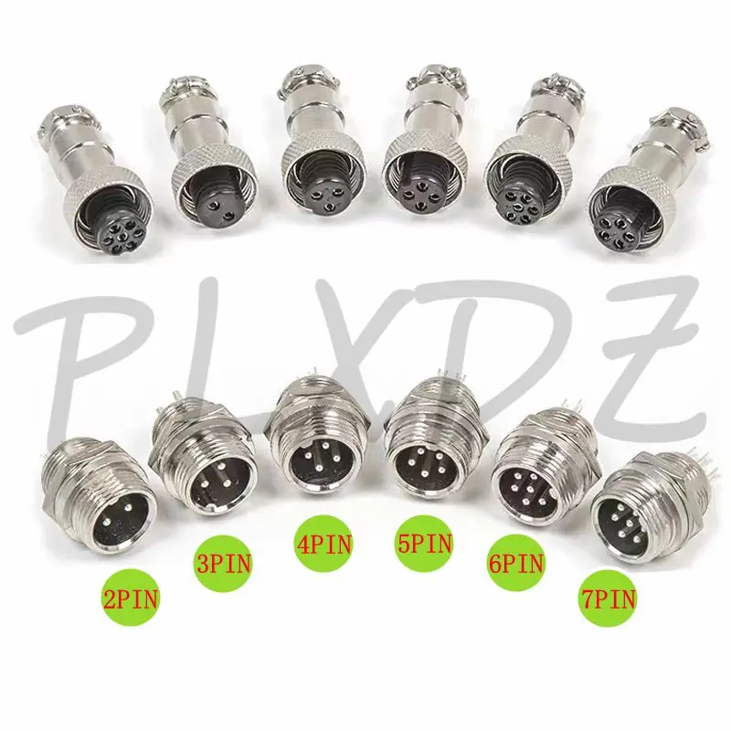 1 jeu de prises d'aviation de 12mm, GX12-2/3/4/5/6/7 broches, connecteur mâle femelle, composant enfichable, connecteur circulaire étanche