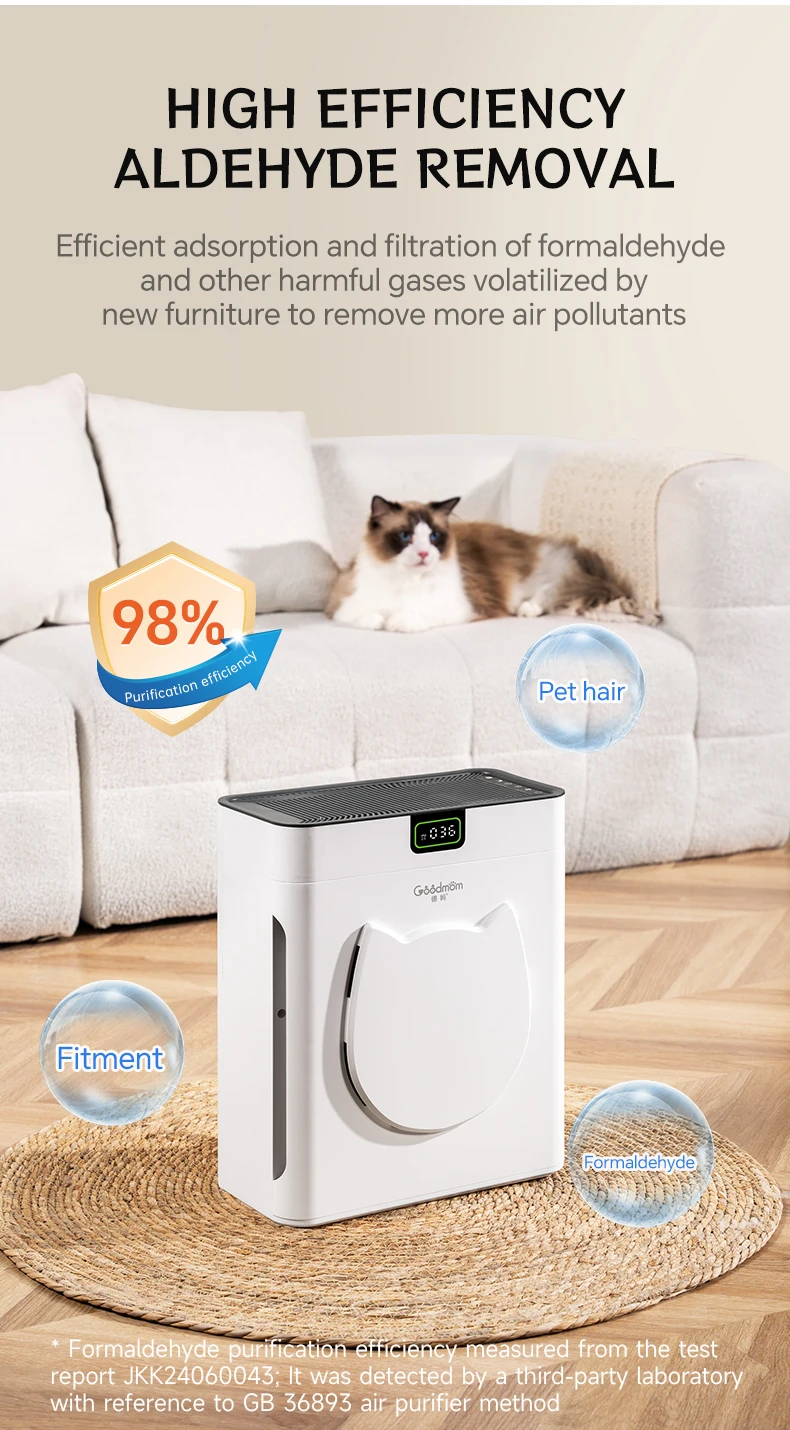منقي هواء الحيوانات الأليفة، إزالة قوية للرائحة والبكتيريا، أوتوماتيكي بالكامل، يزيل الشعر العائم ومرشحات الحساسية #2