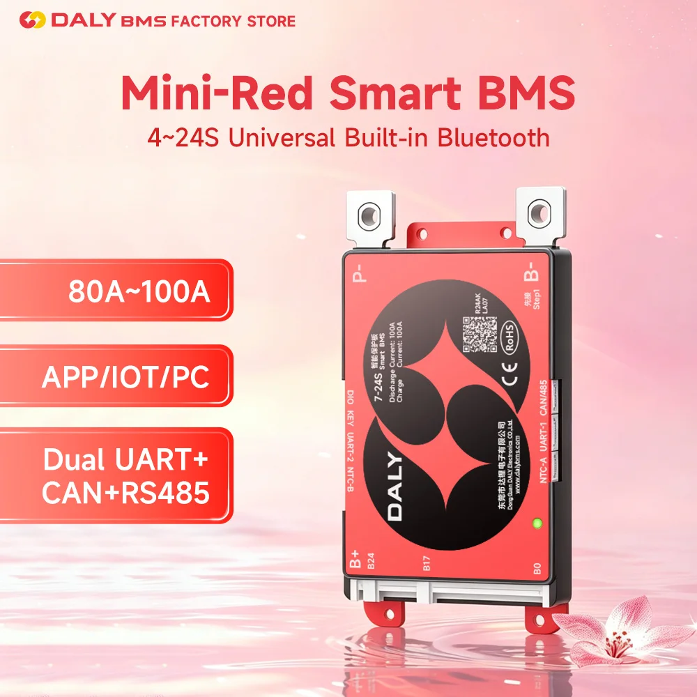 Daly Smart BMS 4S 8S 24V Lifepo4 100A BMS Build-in BT Bateria De Lifepo4 BMS 4S 12V with Bluetooth APP