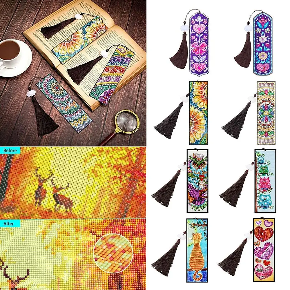 Pendant Diamond Embroidery Art Crafts Kits Special Shaped Diamond Painting Bookmark Tassel Bookmark Bookmark Book Mark