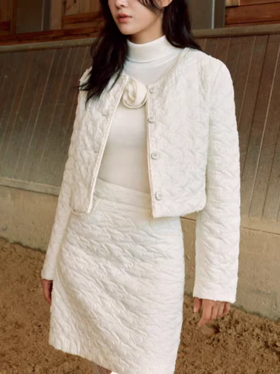 

Комплект из хлопкового джата и юбки Ele Sweetened, удобный теплый слинг, корейская версия, для поездок на работу, Sle ort Sve Long Sl...