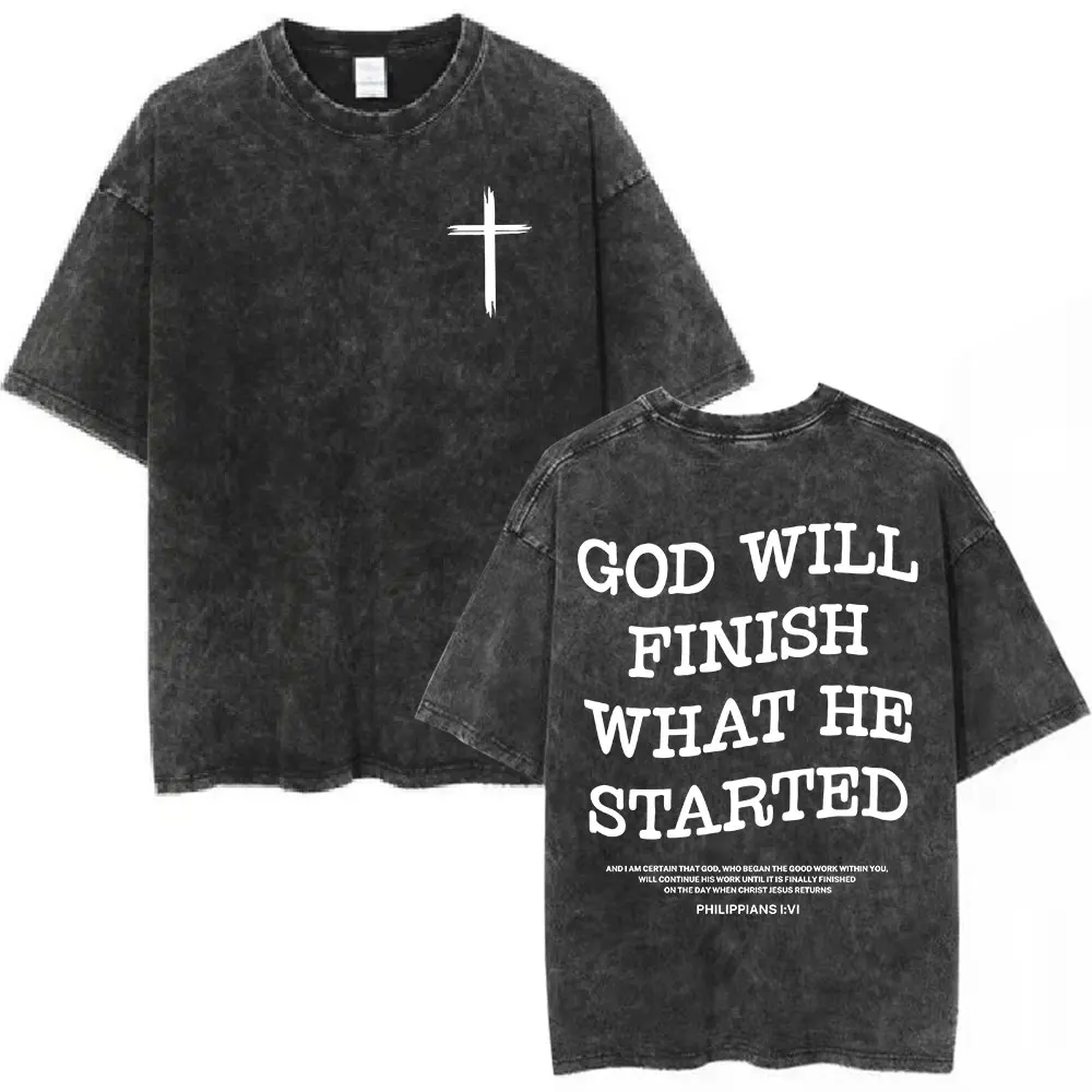 

Vintage Washed Aesthetic Christian T-shirt Jesus Died for Me Now I Live for Him T-shirts Men's Women Fashion Oversized T Shirt