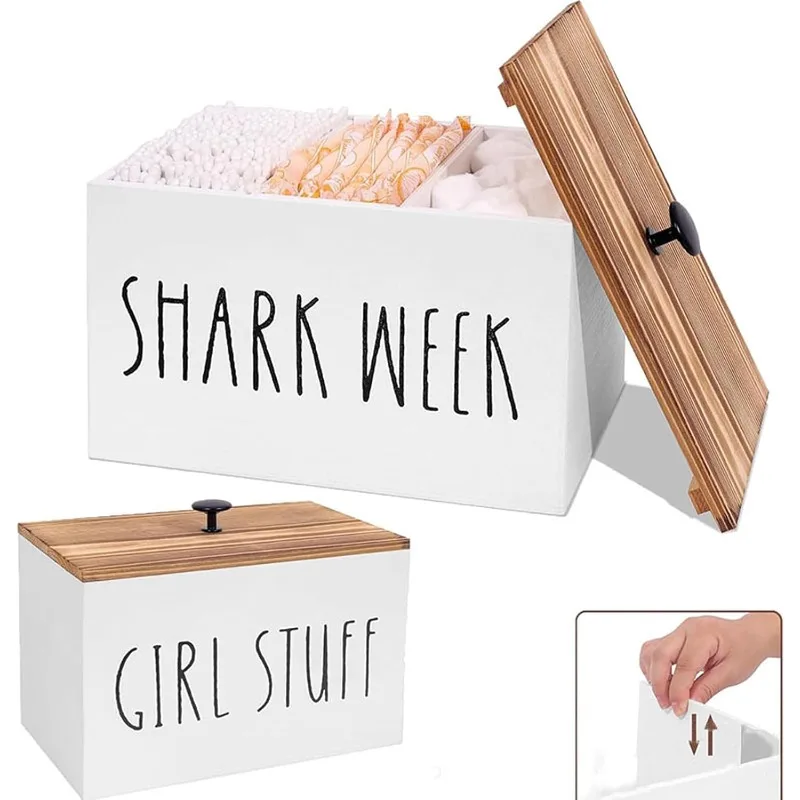 

1 шт., держатель для тампонов для ванной комнаты, женский деревянный контейнер, коробка-органайзер, тампонная подушка, хлопковый держатель, органайзер для хранения, коробка