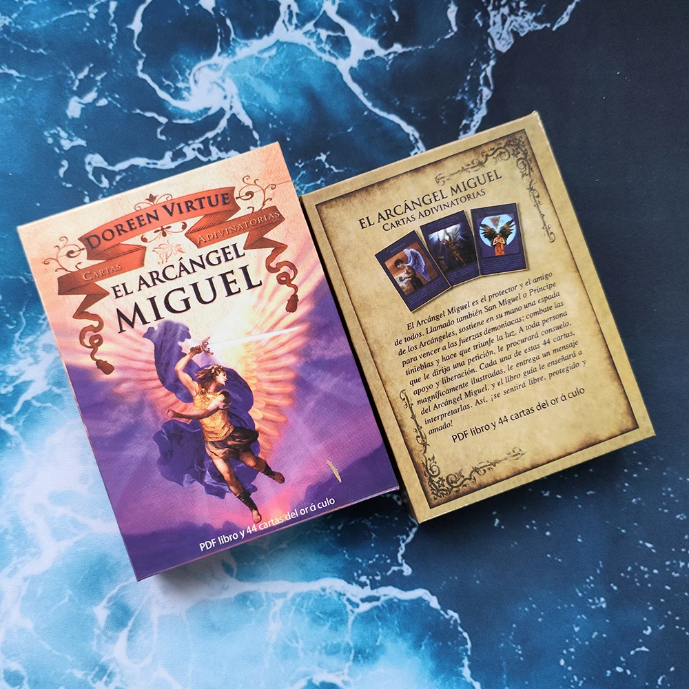 

44-карточная колода Архангела Майкла Оракула с ключевыми словами — испанское издание | Карты для гадания 12 x 8,7 см в роскошном жестком футляре
