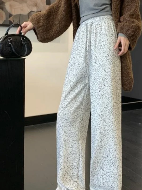 

Мягкие широкие брюки-полотенца, женские драпированные свободные прямые брюки с высокой талией длиной до пола, осень-зима, новый Sle