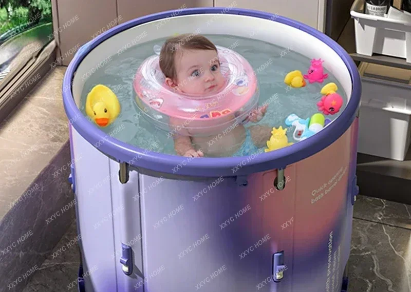 Swimming Pool Home Bucket Folding Children's Non-inflatable Pool Thick Bath Bucket