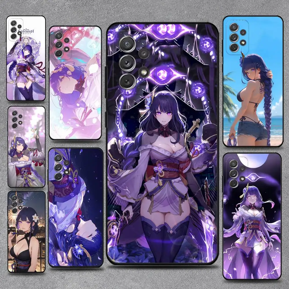 

G-Genshin Raiden Shogun I-Impact Phone Case For Samsung S25,S24,S21,S22,S23,S30,Ultra,S20,Plus,Fe,Lite,Note,10,9,5G Black Cover