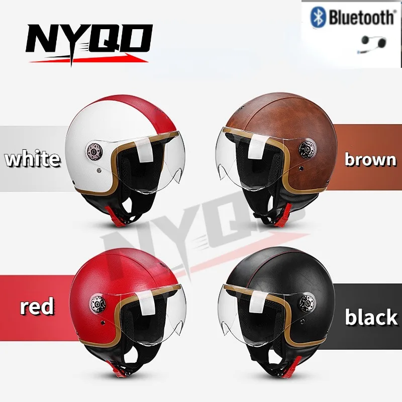 

New Open Face 3/4 Motorcycle Helmet Retro Motorbike Helmets Vintage Chopper Capacete De Moto Bike Scooter With For Men Women DOT