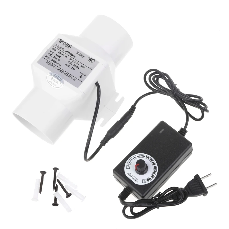 

Exhaust Air Fan for Bathroom Kitchen Grow Room Ventilation Low Noise Inline Fan