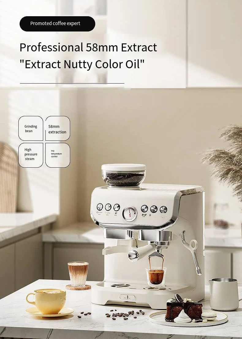 # l Semi Automatic Espresso Cafe Machines professional Commercial Express Espresso Coffee Machine with Grinder - view 6
