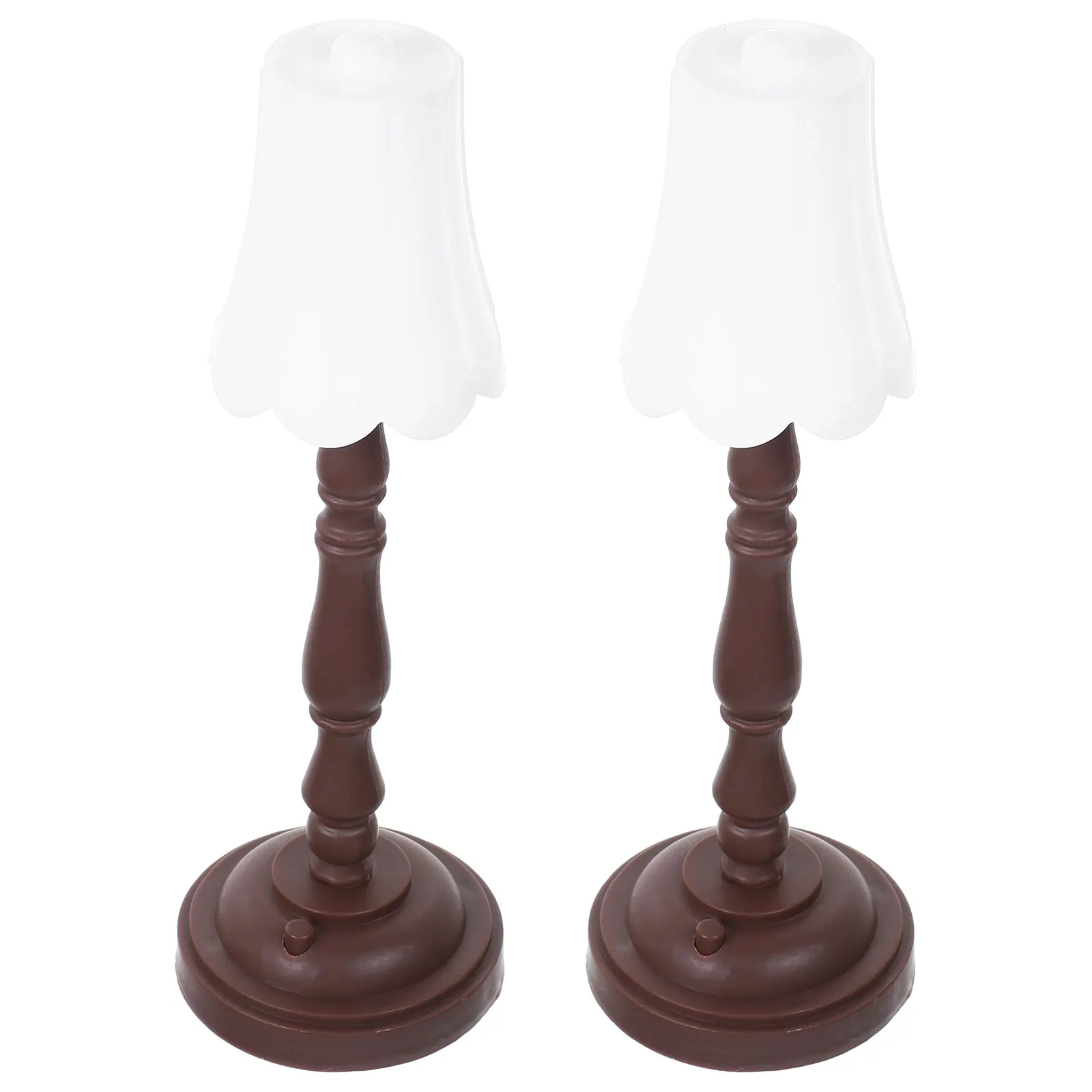 

2pcs Light Bedroom Bedside Small LED Table Lamp Warm Coffee Color Plastic Mini Vintage Lamps for Bedrooms Decor