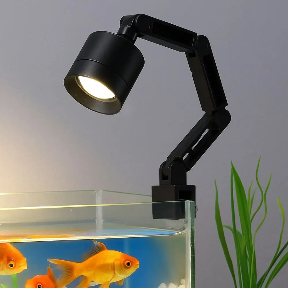 3 Color Modes Aquarium LED Light Adjustable Zoom 360 Degree Rotation Mini Clip-on Lamp Waterproof USB Powered