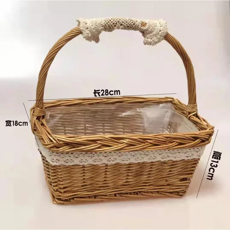 

Gift basket Portable woven flower basket, rattan wicker flower insert