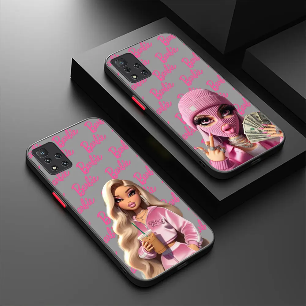 Fashion Girl Barbie Princess Phone Case For Xiaomi Redmi Note 13 12 12S 11 11S 11T 10 10S 9 9S 9T 8 7 Pro Plus Max Matte Cover