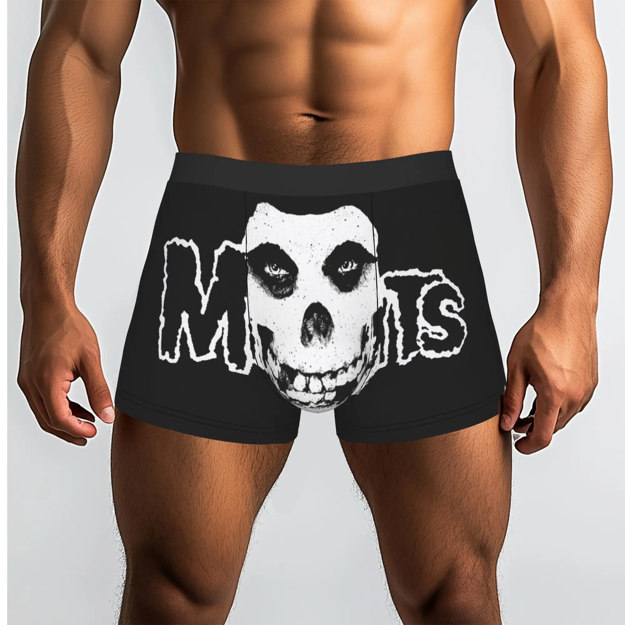 Customized Rock Punk Band Misfits Skull Face Boxer Shorts For Men 3D Print Underwear Panties Briefs Breathable Underpants