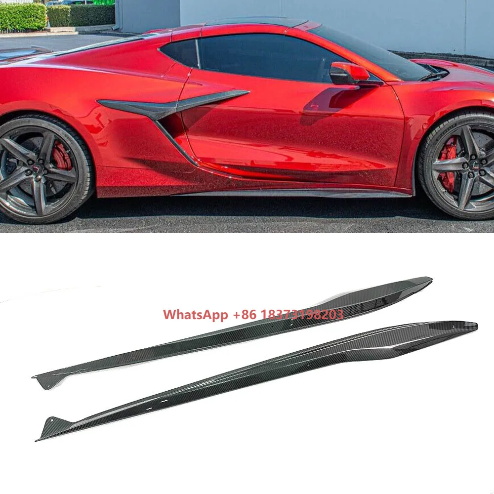 

Боковые юбки DRY CARBON FIBER для заводских удлинителей панелей Corvette C8 Z06 23 Up