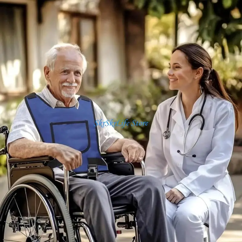 

E65E Ergonomic Breathable Wheelchair Patient Security Harness Vest Removable Shoulder Straps Enhancing Grip For Caregivers