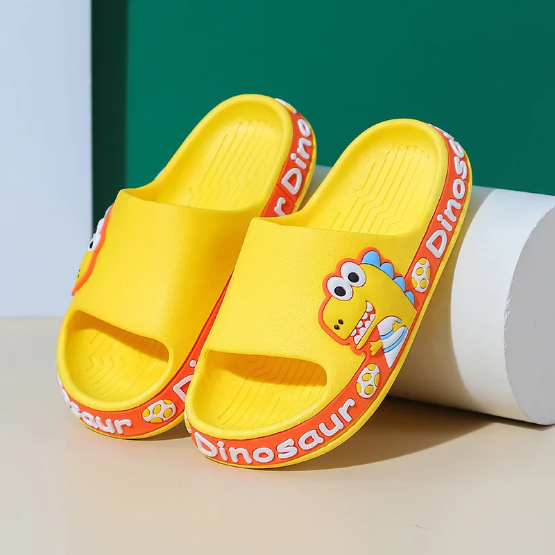 Dinosour-Zapatillas informales antideslizantes para niños y niñas, zapatillas transpirables de baño para el hogar, zapatos de dibujos animados, Verano