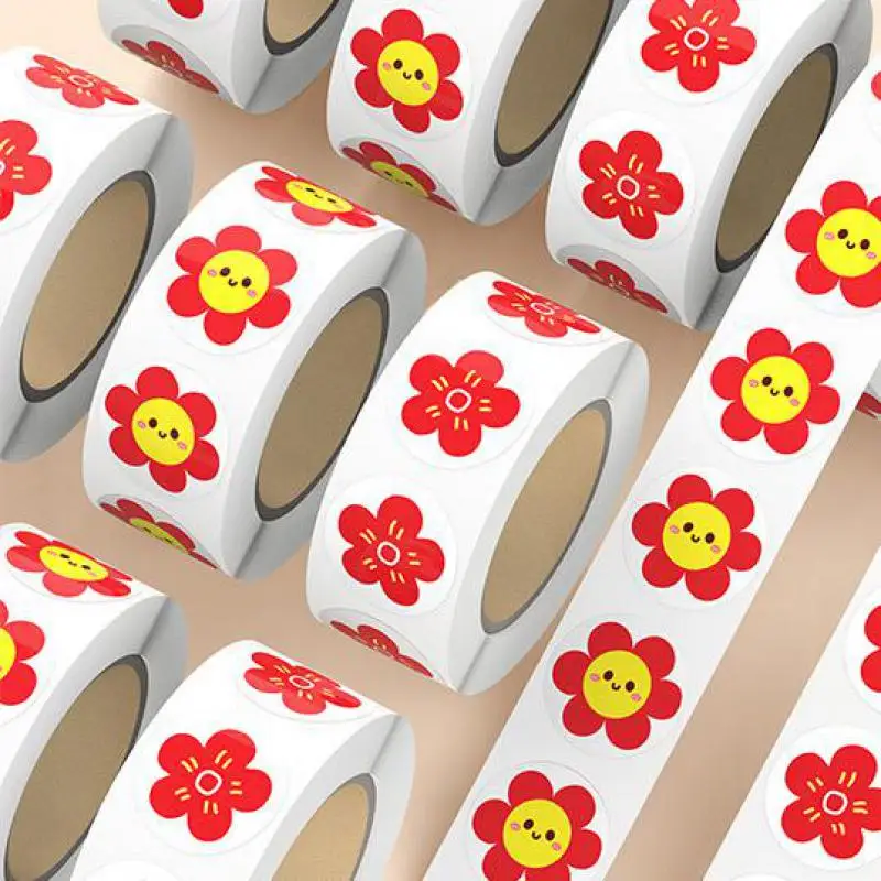 500pcs Cute Flowers Reward Stickers for Kids Incentive Stickers Party Supply Classroom Students Teachers Reward Gift Scrapbook