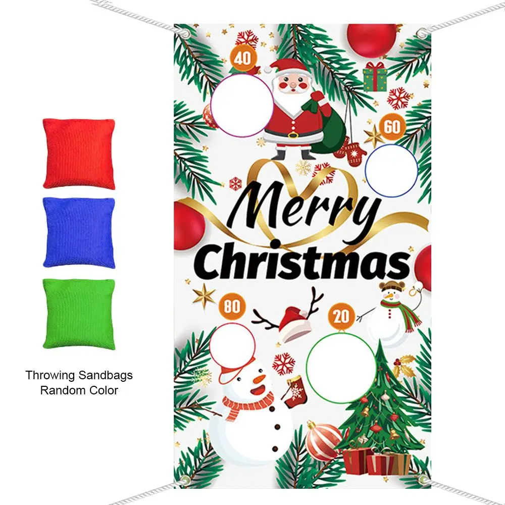 Hot Party Games Kerstman Sneeuwpop Buitenspeelgoed Kerst Gooien Spel Vlag Veilig Gooien Gooien Banner Speel Zitzakken