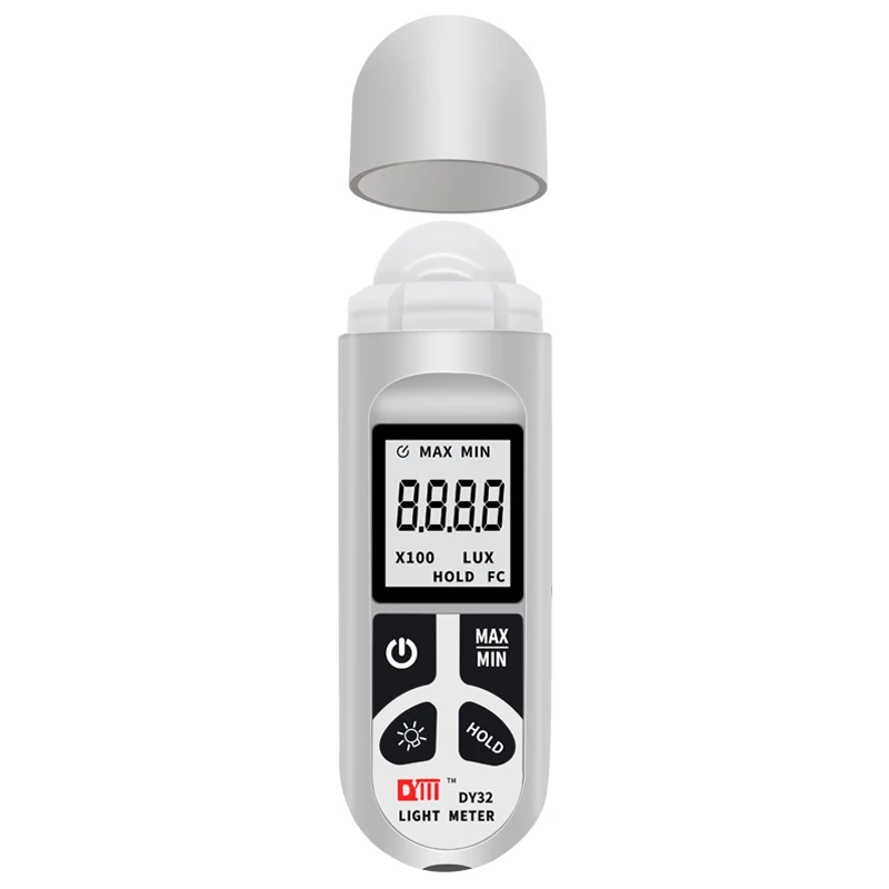 Imagem -03 - Lux Medidor 0200.000lux Medidor de Luz Portátil de Alcance Design de Bolso Iluminômetro de Alta Precisão Lux fc Testador de Fotômetro Dy32