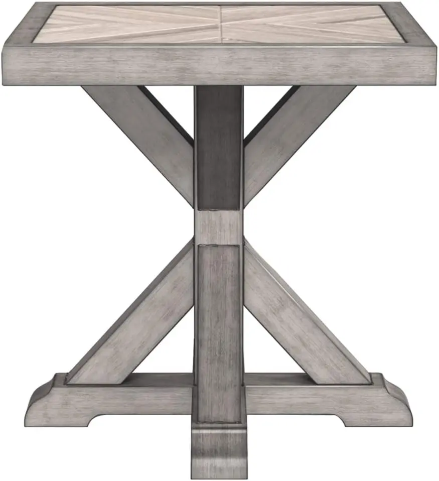 Beachcroft Square End Table, interior e exterior, bege