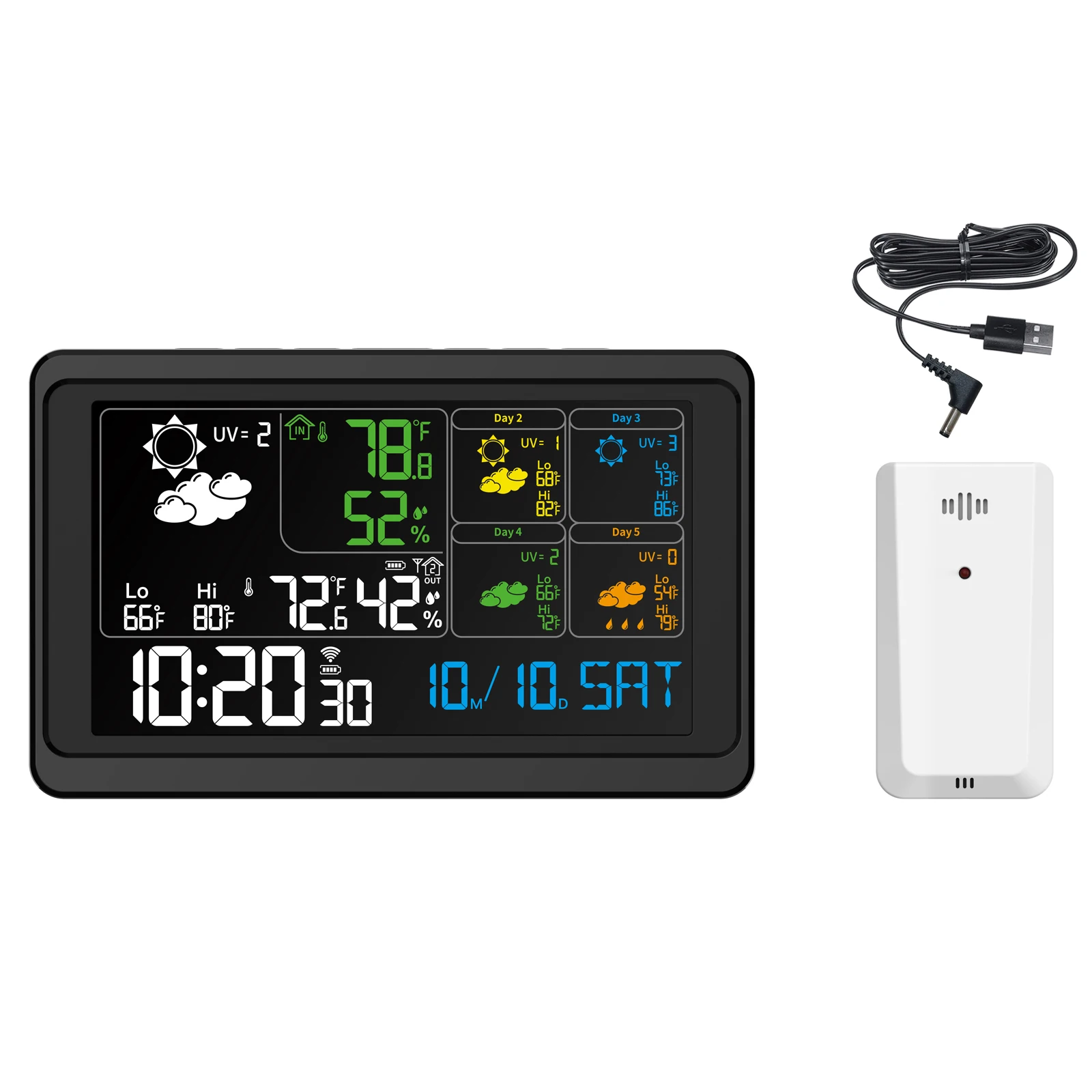 

WiFi Color Screen Weather Clock Indoor Outdoor Thermometer Hygrometer Barometer Weather Forecast Sensors for Home Office