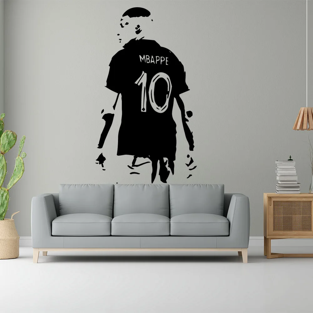 New Kylian Mbappé football player Wall Sticker Pvc Wall Art Decal For Children Rooms Soccer Stars Vinyl Stickers Mural