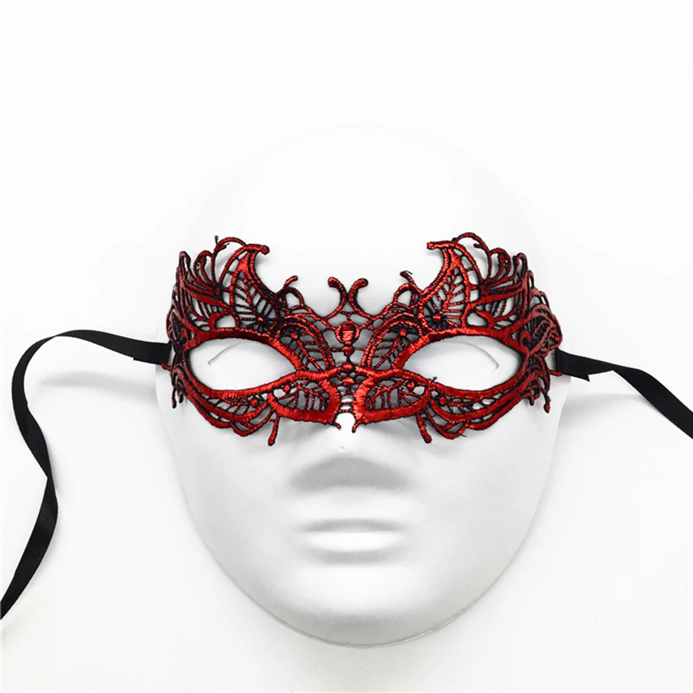 

Red Lace Mask Women Sexy Masquerade Halloween Costume Party Props Women'S Mask Delicate Accessories