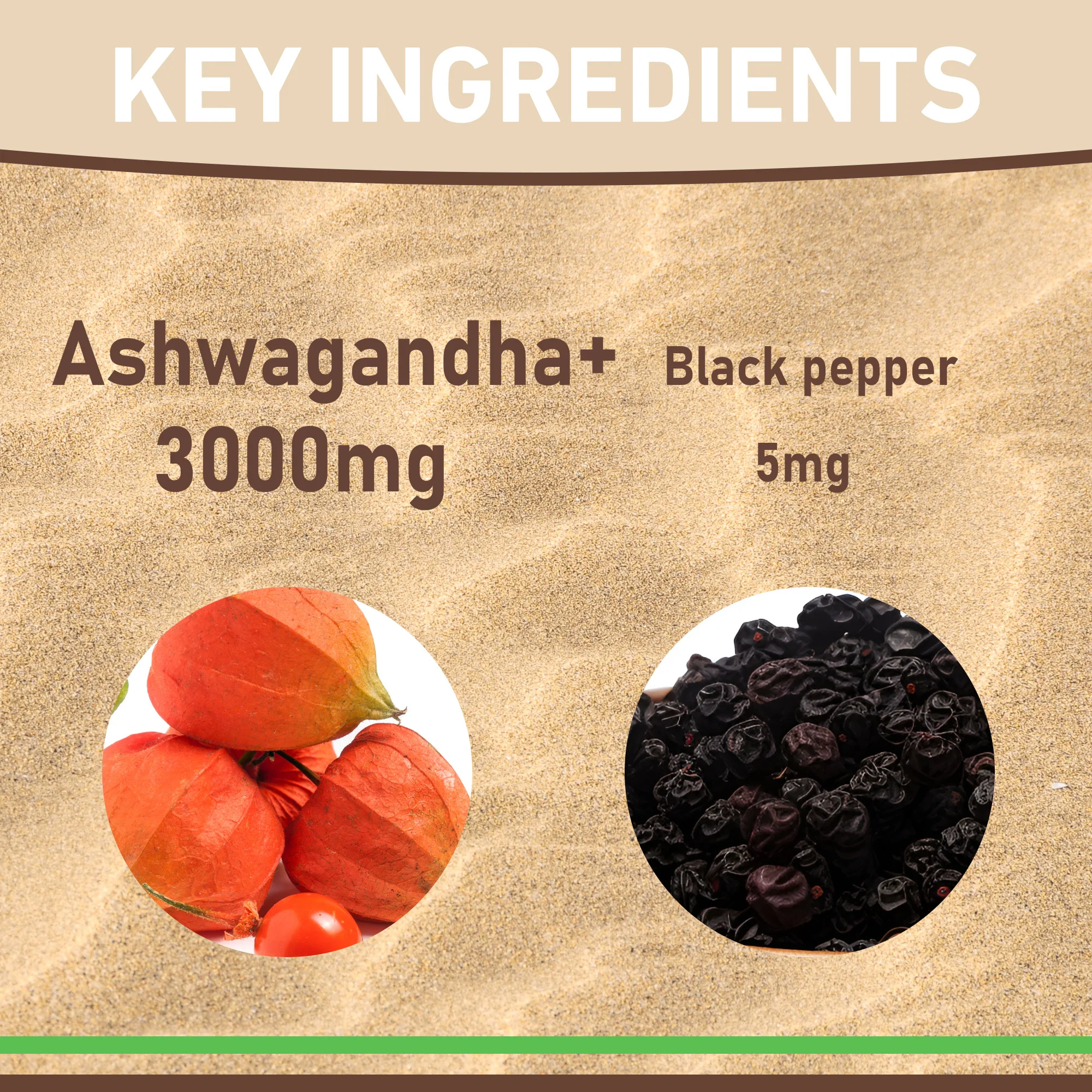 أشواغاندا قوة إضافية 3000 ملغ - تخفيف قوي للتوتر، يعزز وظيفة الدماغ، ويحسن جودة النوم، والمزاج الإيجابي #5