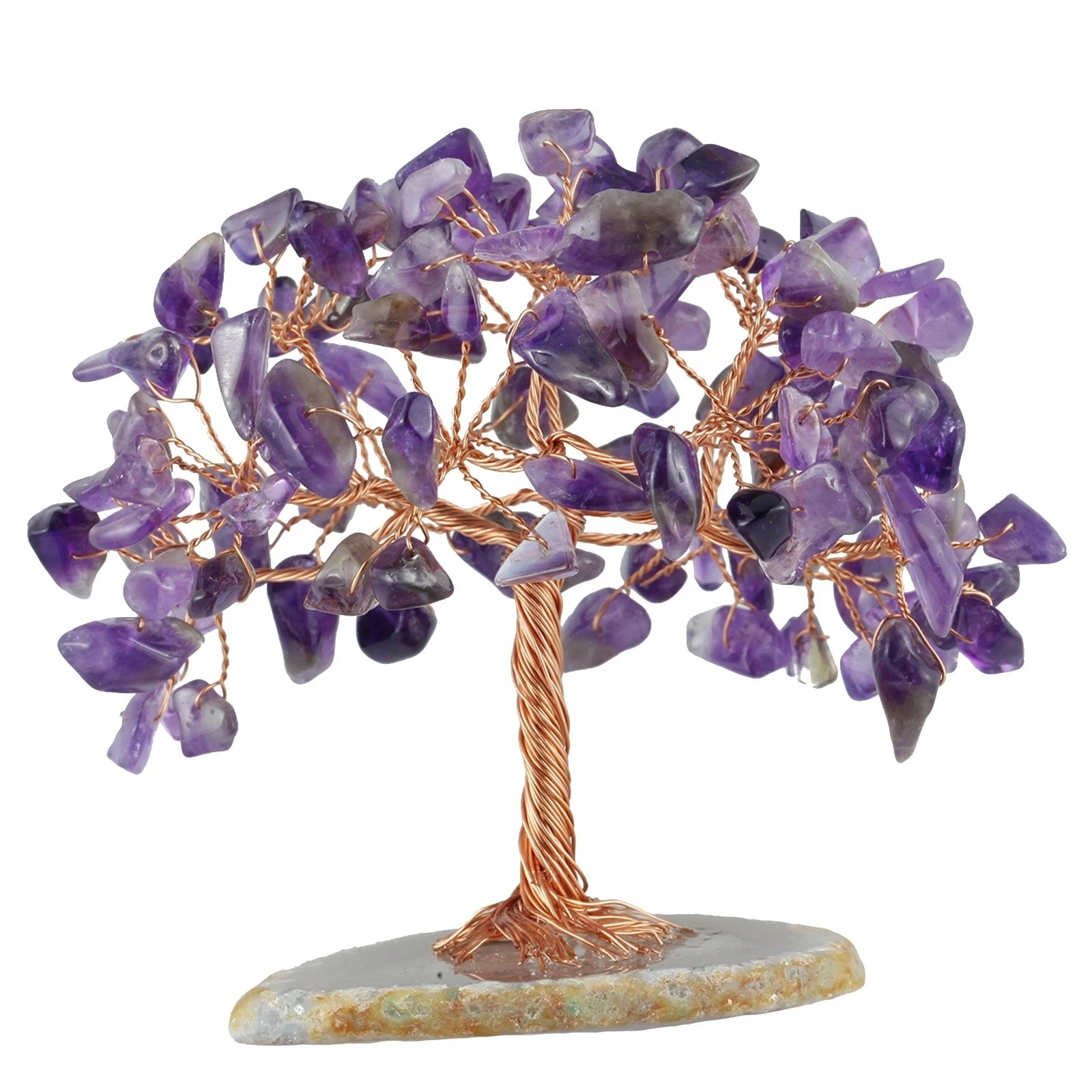 Rystal Tree Natural Crystals Stone Base Tree Coppers Wire Amethyst Tree Crystals Life Tree Attract Luck Tree For Positive Energy