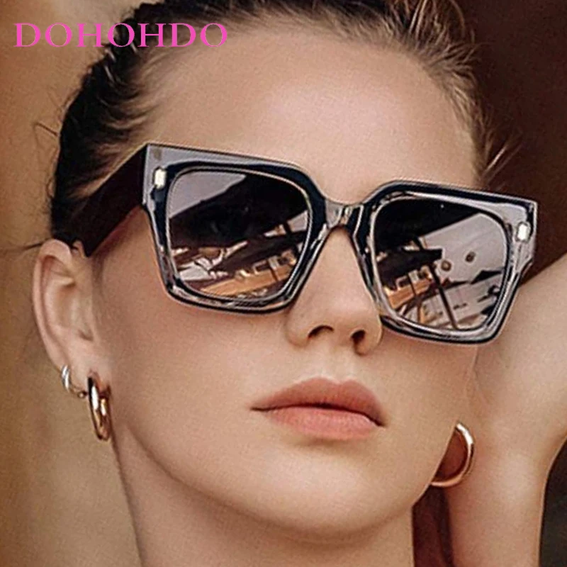 

Fashion Big Frame Rivets Square Sunglasses Women Luxury Brand Designer For Men Driving Travel Sun Glasses Unisex Lentes UV400