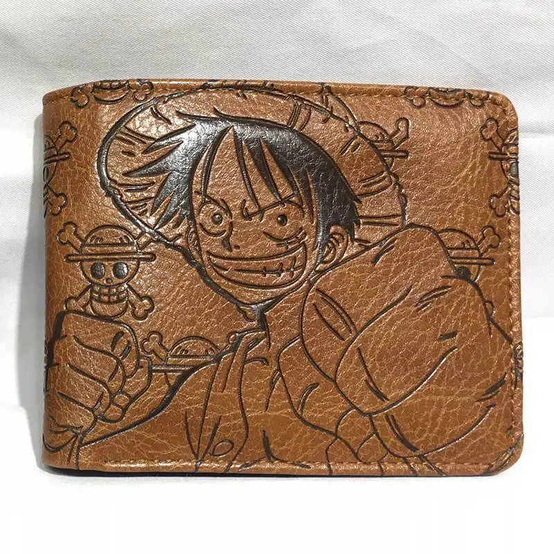 One Piece Anime Figures Luffy Foldable Wallet Men Children Bank ID Card Holder Card Clip Bag Cartoons Cosplay Gifts