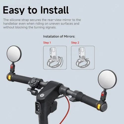 Imagen 2 del producto Espejo retrovisor Original para Ninebot de Segway ZT3 Pro GT3 G3 G2 G30 F3 Pro E3 E2 Pro Scooter 360 °   Espejos convexos de rotación