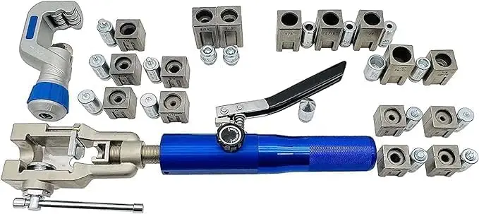 Tool Kits,45° Double Tools, 33PCS Dies, Brake Repair Brake Tool for 3/16"-1/2",for Copper Line,S