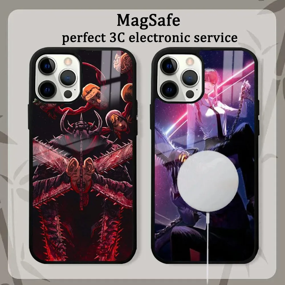 Hot Newest C-Chainsaws Mans Pochita  Anime Makimas Comic Cool Phone Case For iPhone 15 14 13 12 11 Pro Max Plus Mini Mirror Magn