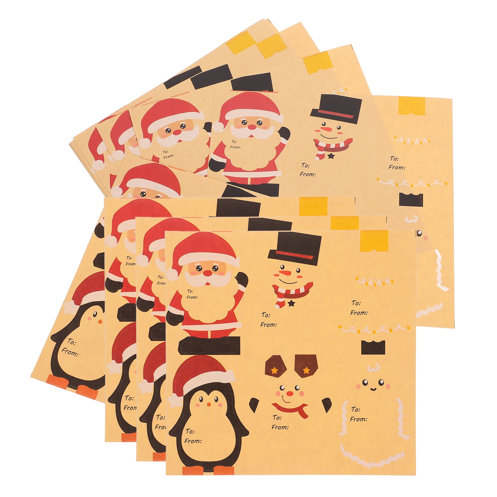 

20 Sheets Self Adhesive Christmas Gift Tags Stickers Notebook Lollipop Buffalo Plaid Holiday Labels Present Accessories