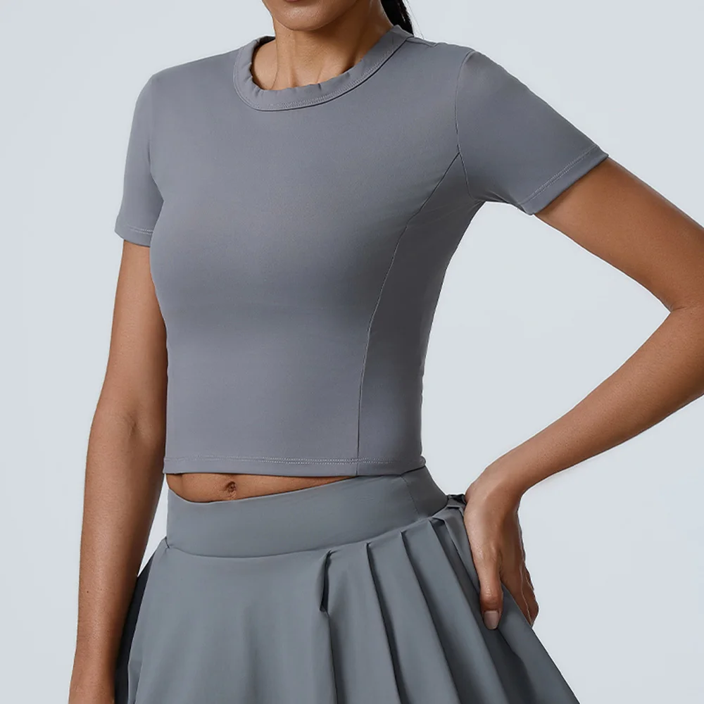 Women Yoga Top Fast Dry Sport T Shirts Fitness Clothes Short Sleeve Yoga Shirt Gym Workout Running Active Wear Tight Sport Top