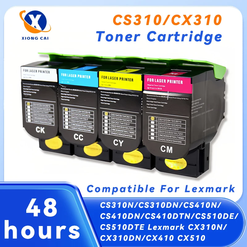 1SET Toner Cartridge for Lexmark CS310 CS310n CS310dn CS410 CS410n CS410dn CS410dnt CS510 CS510de CS510dte CX310 CX410 CX510
