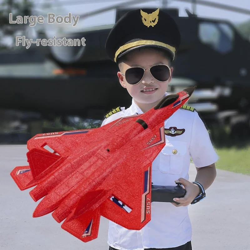 Su 57 Remote Control Aircraft Fighter Fixed Wing Epp Foam Waterproof Sea Land And Air Glider Childrens Toy Aircraft Model