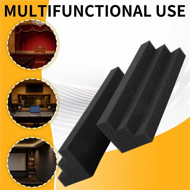 12Pcs Acoustic Panels Bass Trap Corner Studio Foam Sound Insulation Pad Wall Panel Corner Block For Studio Or Theater