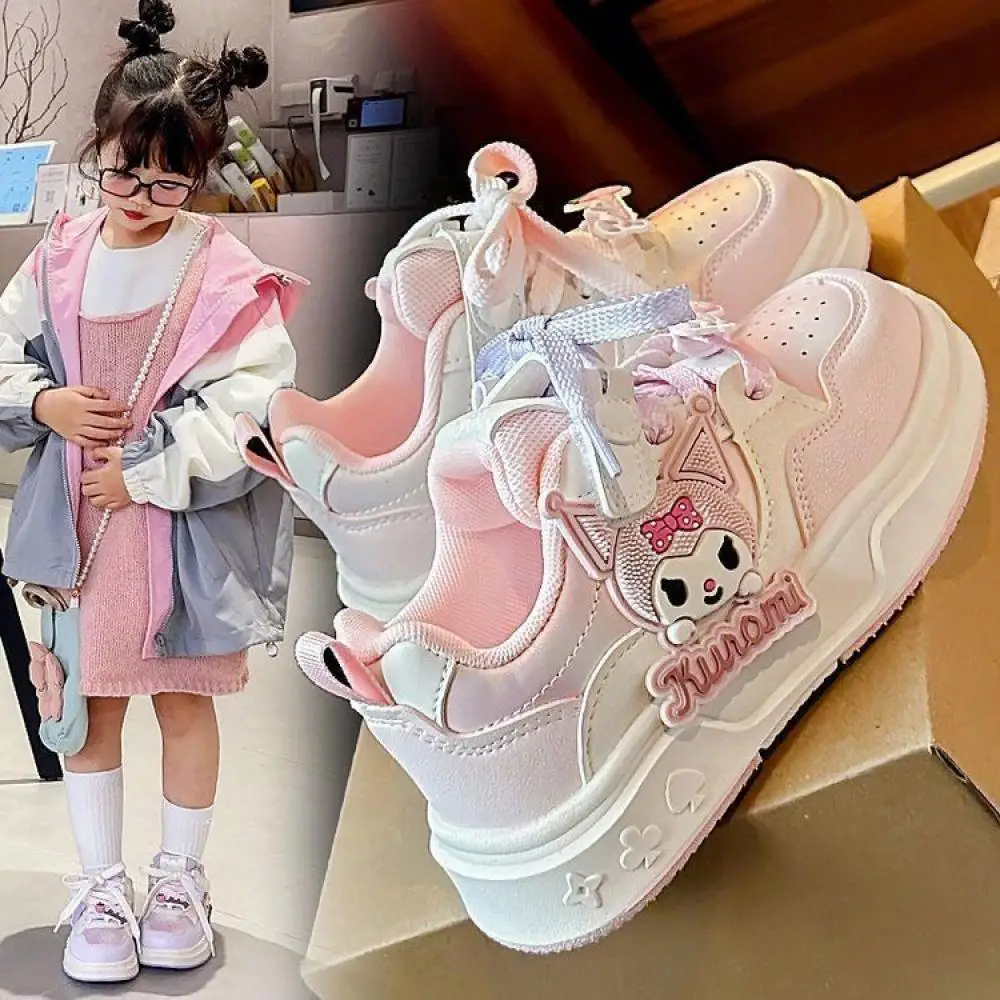 

Kawaii Sanrio Kuromi Children's Casual Shoes Girls Cartoon Comfortable Board Shoes Breathable Non Slip Running Shoes Sneakers