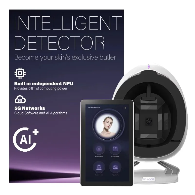 パーフェクトレーザー顔肌分析機 Android AIアルゴリズム 9スペクトル肌分析 3600万画素肌検出器