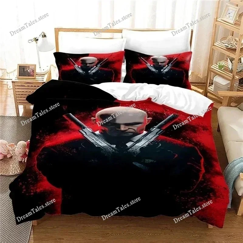 Game Hitman Killer Bedding Set Boys Girls Twin Queen Size Duvet Cover Pillowcase Bed Kids Adult Fashion Home Textileextile741